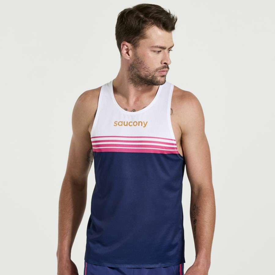 Tops * | Men'S Elite Singlet Saucony Less Expensive