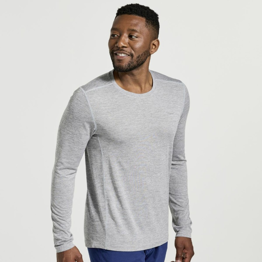 Tops * | Men'S Stopwatch Long Sleeve Saucony Best Price