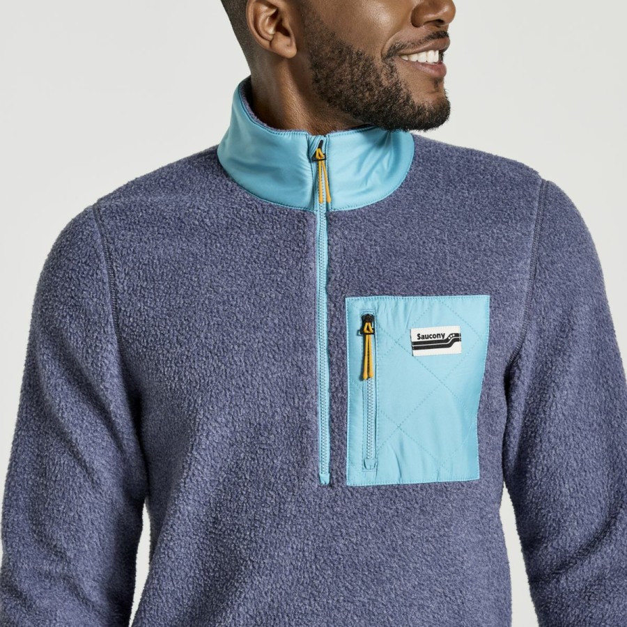 Tops * | Men'S Rested Sherpa 1/4 Zip Saucony Top Selling