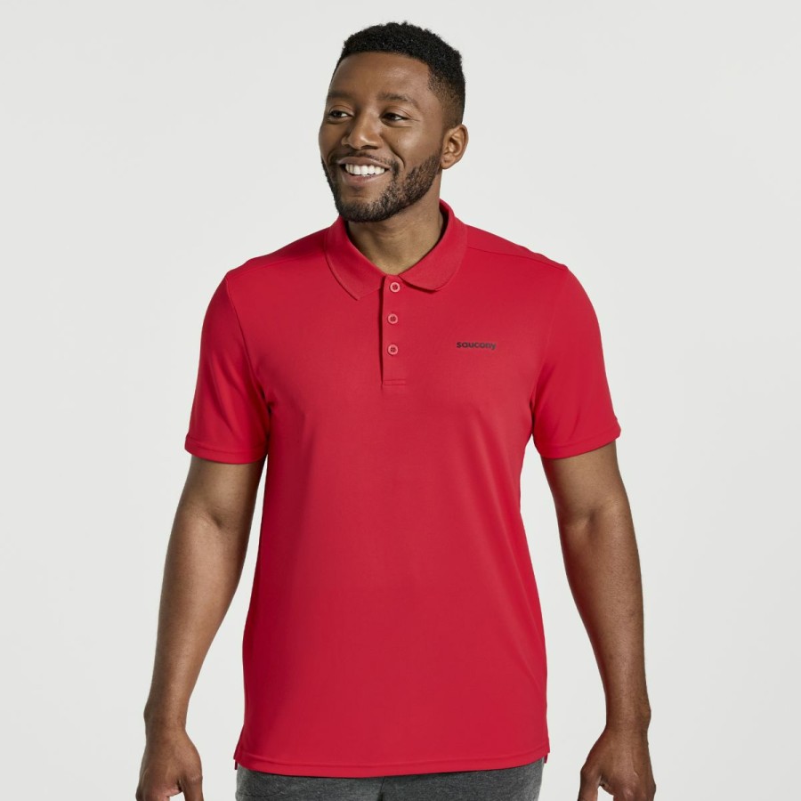 Tops * | Men'S Saucony Polo Shirt Best Quality