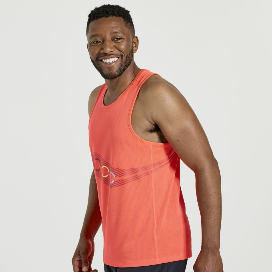 Tops * | Men'S Stopwatch Singlet Saucony Cheap