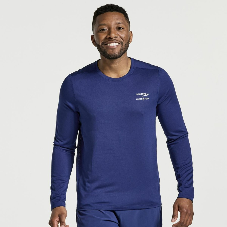 Tops * | Men'S Stopwatch Long Sleeve Saucony Featured