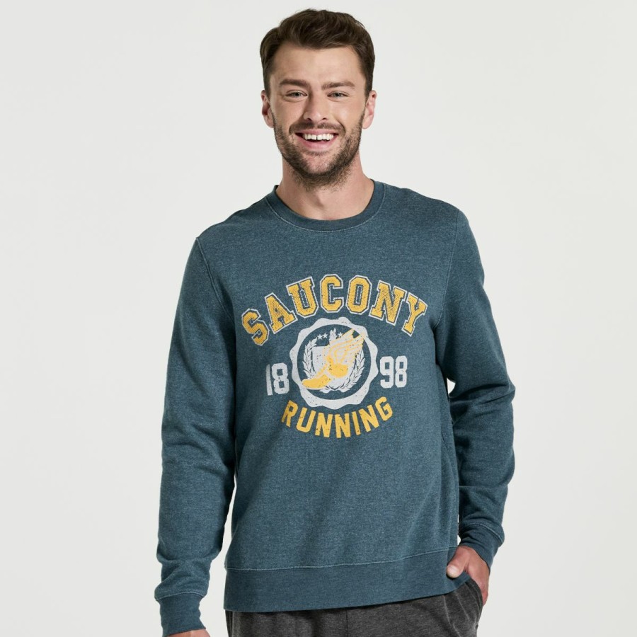 Tops * | Men'S Rested Crewneck Saucony Best Price