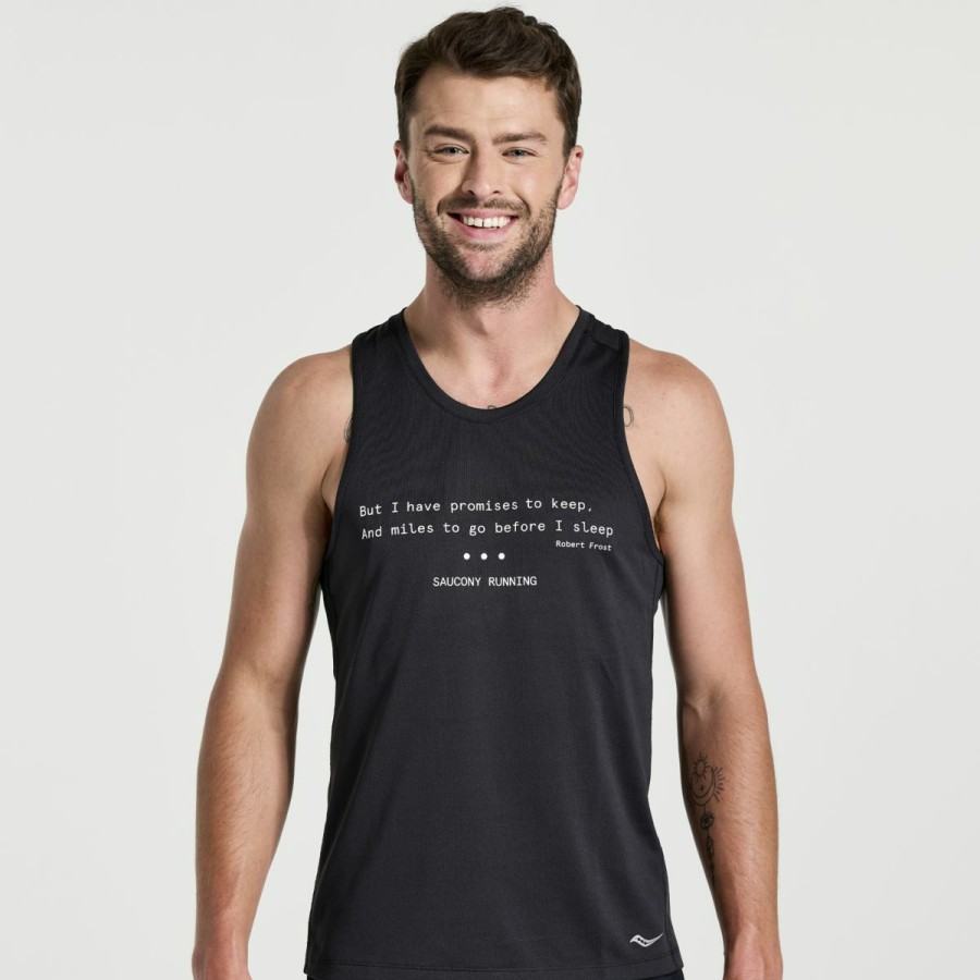 Tops * | Men'S Stopwatch Singlet Saucony Less Expensive