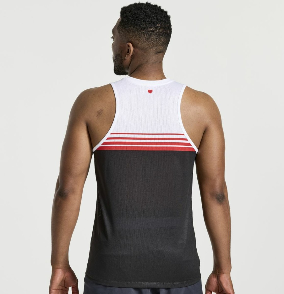 Tops * | Men'S Nyc Stopwatch Singlet Saucony Best Price