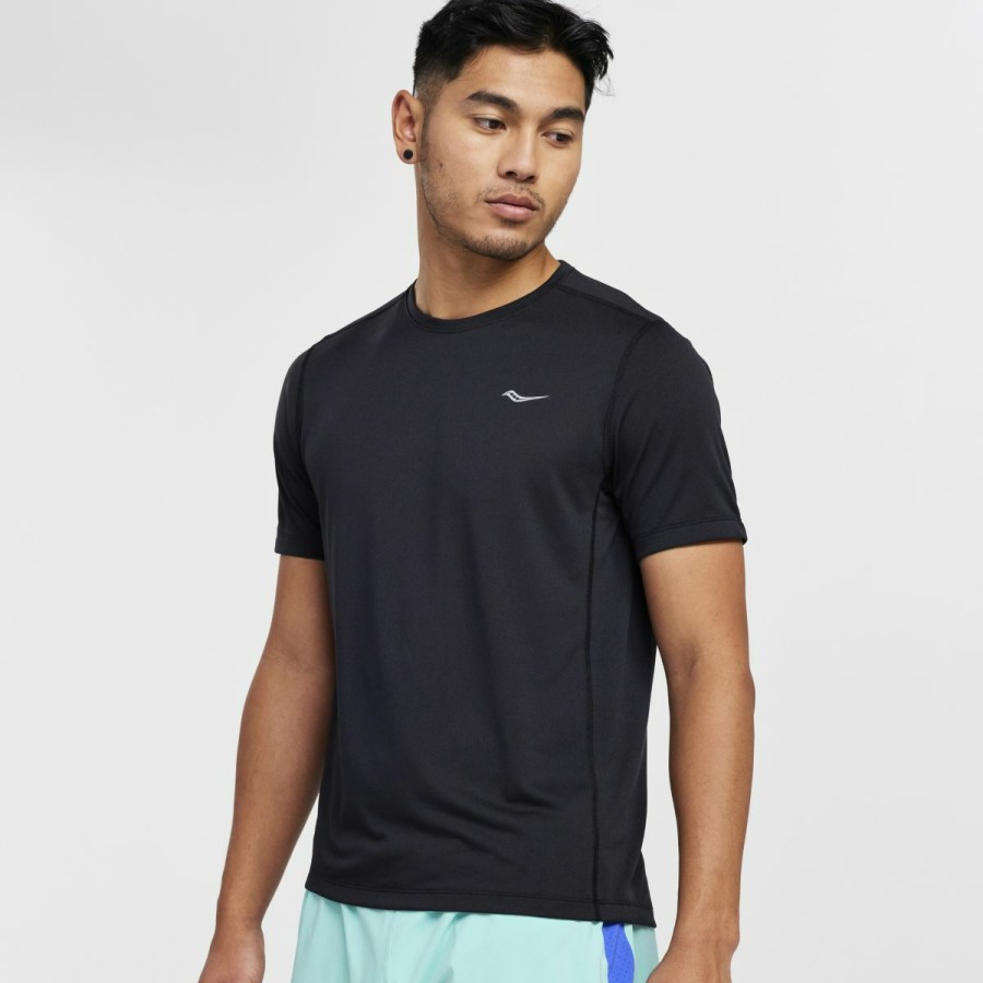 Tops * | Men'S Stopwatch Short Sleeve Saucony Fire Sale