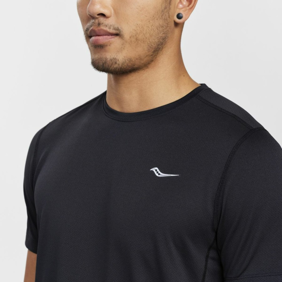 Tops * | Men'S Stopwatch Short Sleeve Saucony Fire Sale