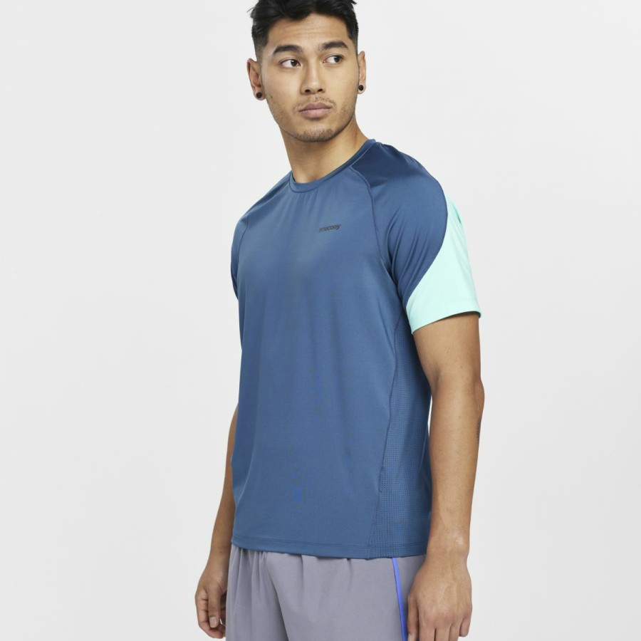 Tops * | Men'S Dash Short Sleeve Saucony Online Discount