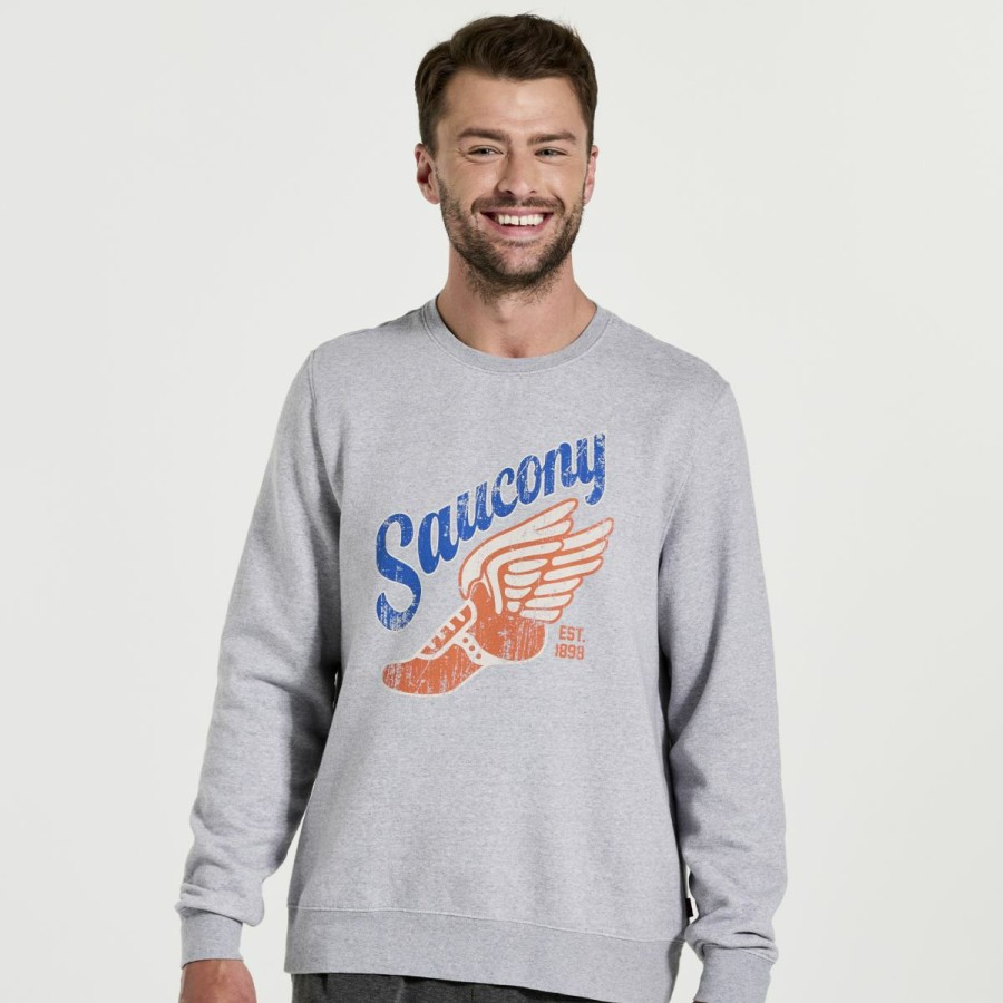 Tops * | Men'S Rested Crewneck Saucony Top Sell