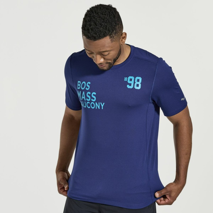 Tops * | Men'S Stopwatch Graphic Short Sleeve Saucony Less Expensive