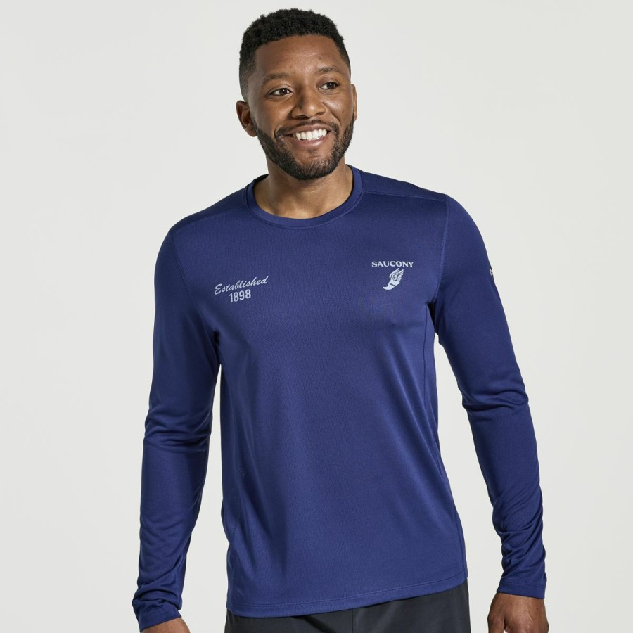 Tops * | Men'S Stopwatch Graphic Long Sleeve Saucony Best Price